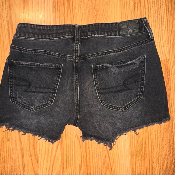 American Eagle Outfitters Distressed Black Jean Shorts - Picture 2 of 4